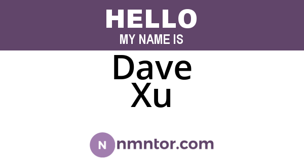 Dave Xu