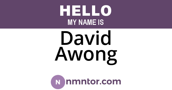 David Awong