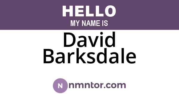 David Barksdale