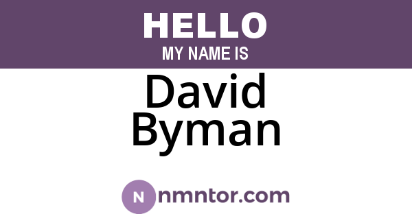 David Byman