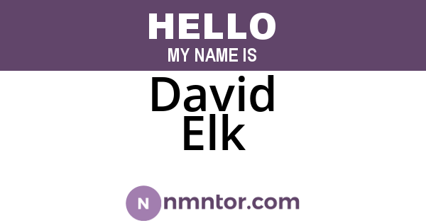 David Elk