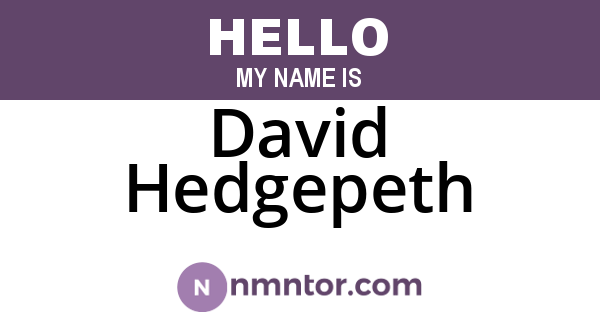 David Hedgepeth