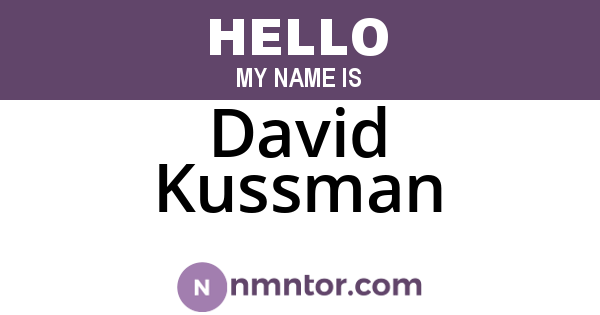 David Kussman