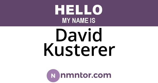 David Kusterer