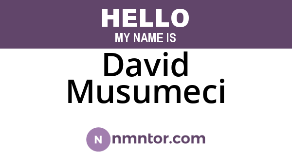 David Musumeci