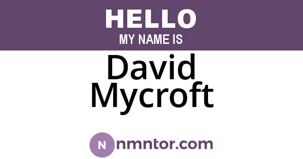 David Mycroft