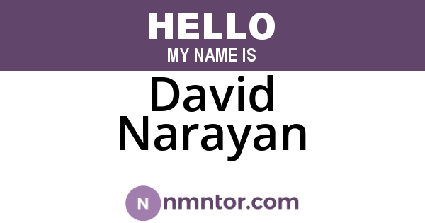 David Narayan