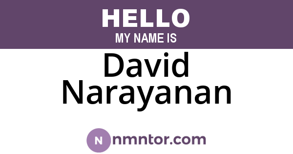 David Narayanan