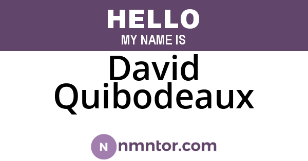 David Quibodeaux