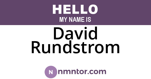 David Rundstrom