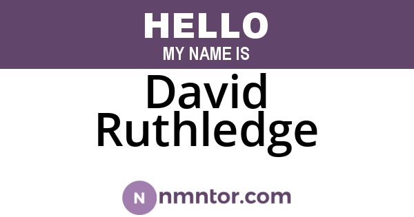 David Ruthledge