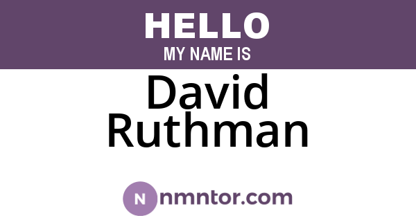 David Ruthman