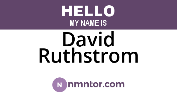 David Ruthstrom