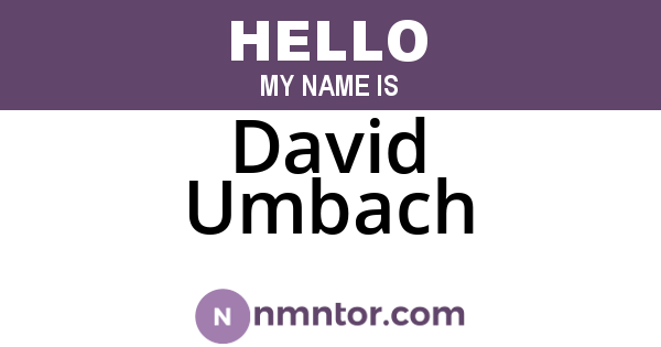 David Umbach