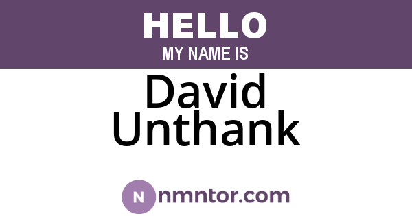 David Unthank