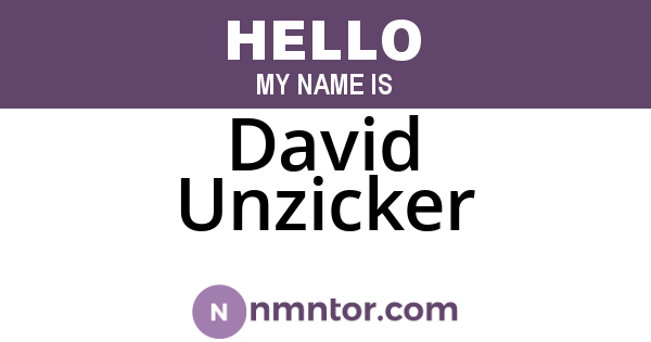 David Unzicker