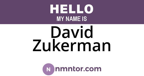 David Zukerman
