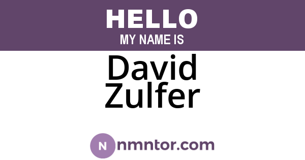 David Zulfer