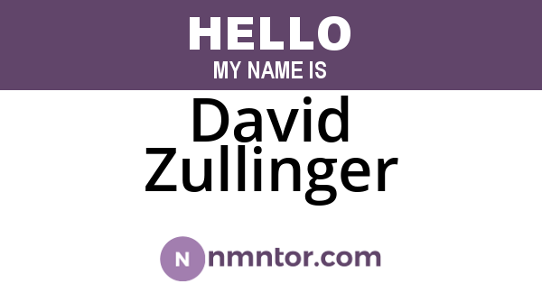 David Zullinger