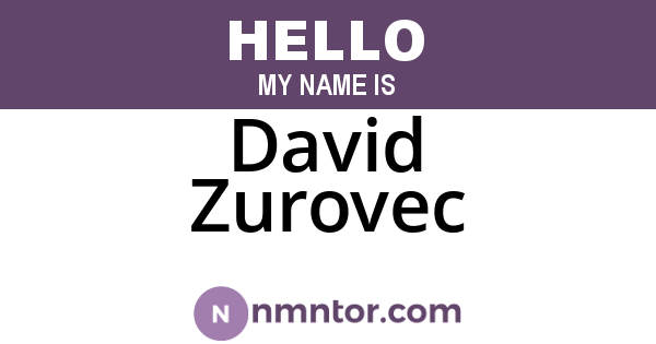 David Zurovec