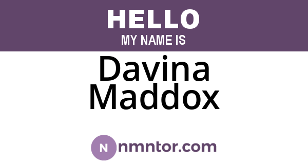 Davina Maddox