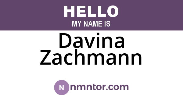 Davina Zachmann