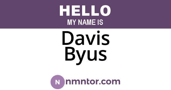 Davis Byus