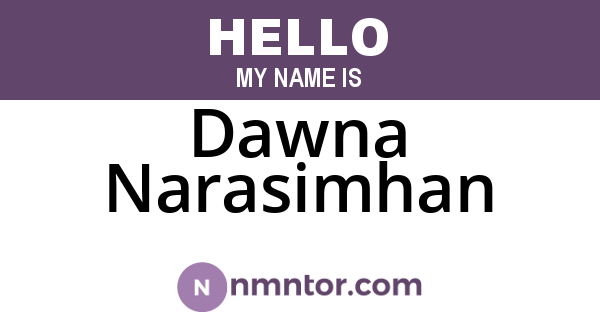 Dawna Narasimhan