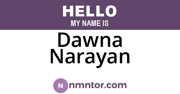 Dawna Narayan