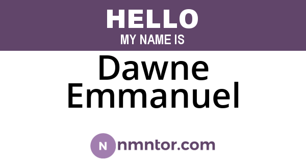 Dawne Emmanuel
