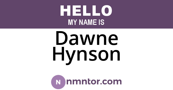 Dawne Hynson