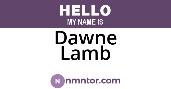 Dawne Lamb
