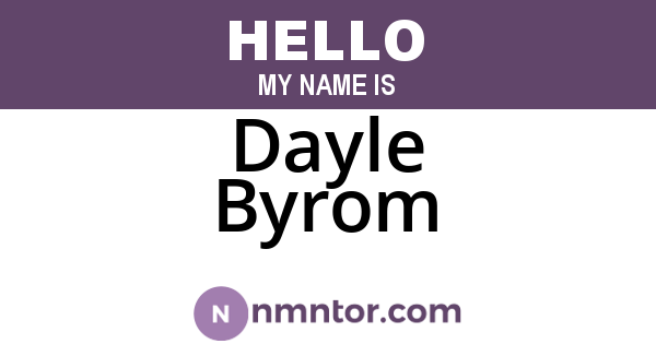 Dayle Byrom