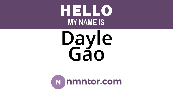 Dayle Gao