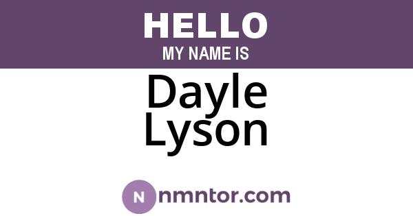 Dayle Lyson
