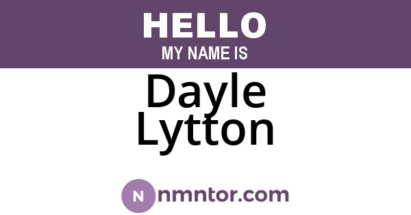 Dayle Lytton