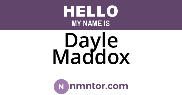 Dayle Maddox