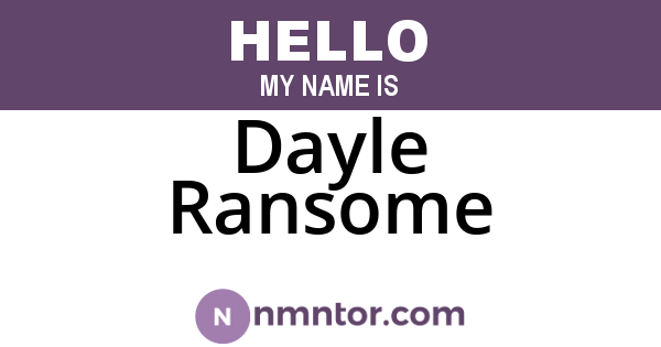 Dayle Ransome