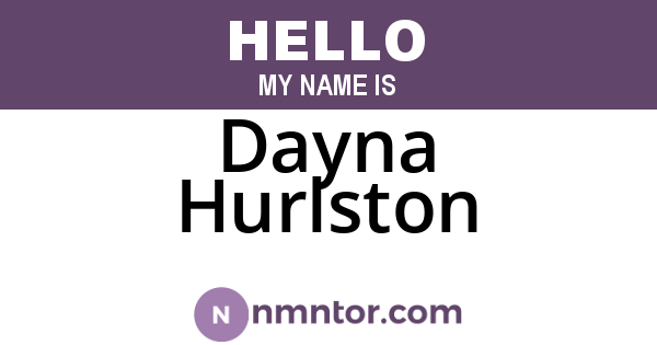 Dayna Hurlston