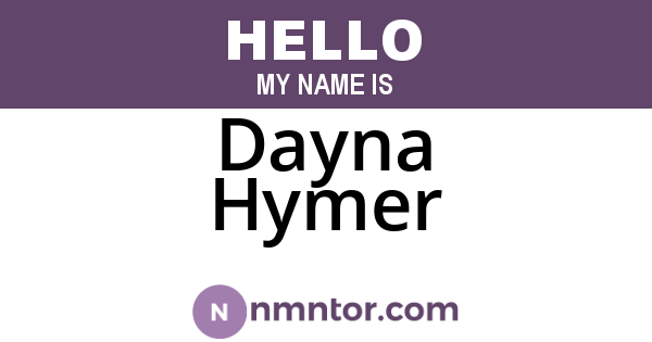 Dayna Hymer