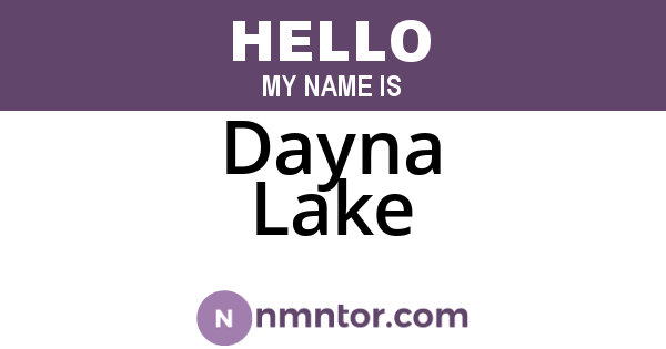 Dayna Lake
