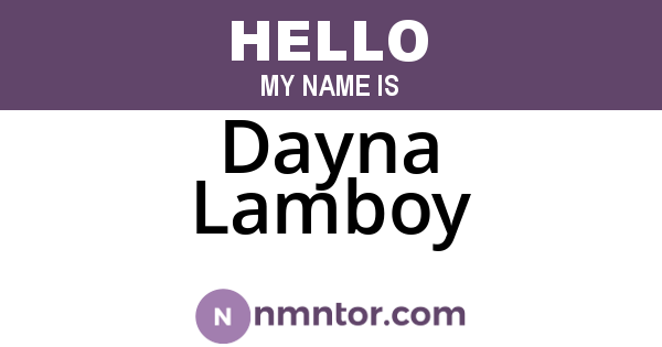 Dayna Lamboy