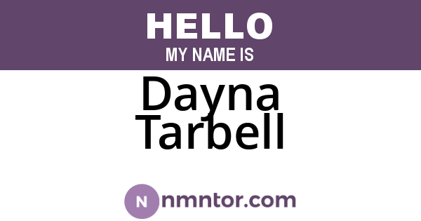 Dayna Tarbell