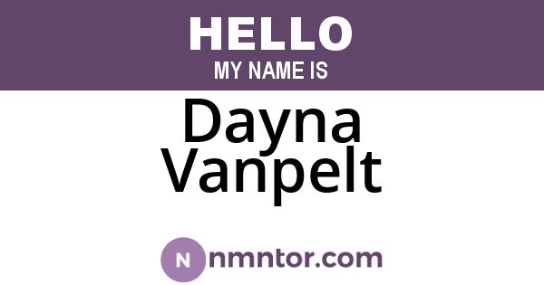 Dayna Vanpelt