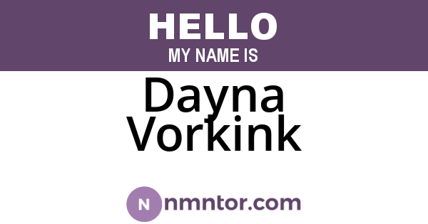 Dayna Vorkink