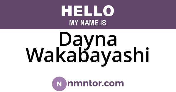Dayna Wakabayashi