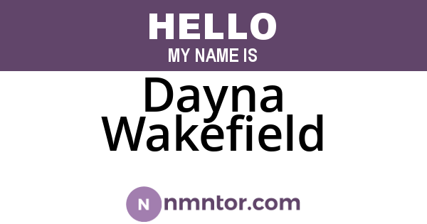 Dayna Wakefield