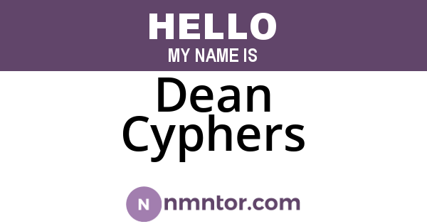Dean Cyphers