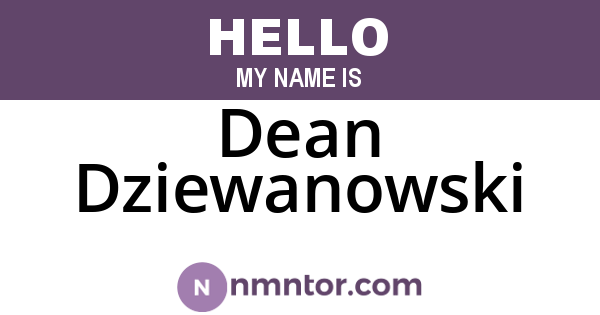 Dean Dziewanowski