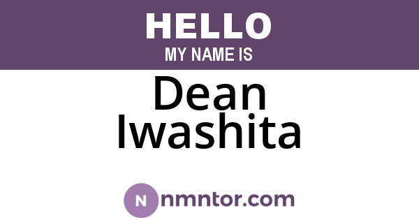 Dean Iwashita